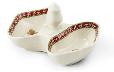 Zdjęcie produktu dla Zweiteiliger Strohhalm, 12 cm, Lebkuchen, Weihnachtsporzellan, Leander