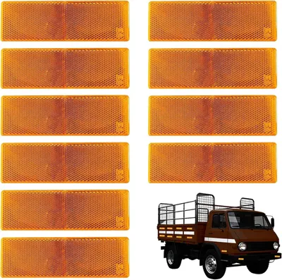 Image de 10 réflecteurs adhésifs orange, dimensions 148 x 48 mm