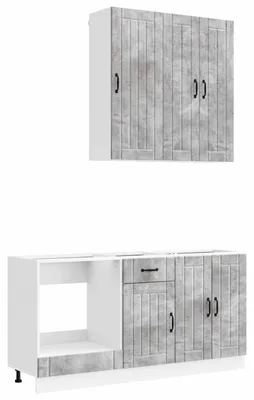 Image de vidaXL Ensemble de cuisine LUCCA, 5 pièces, gris béton, matériau de bois