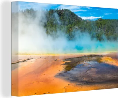 Produktbild von OneMillionCanvasses® - Leinwandbilder - 150x100 cm, Yellowstone-Nationalpark Amerika, Wandbilder Kunstdruck Wanddekoration