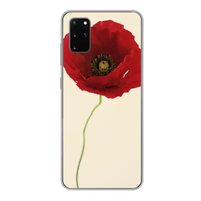 Produktbild von MuchoWow® Handyhülle Schutzhülle Hülle für Samsung Galaxy S20 Plus Nahaufnahme einer roten Mohnblume Silikon Softcase Handy Hülle - Hartschale