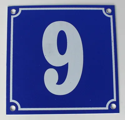 Produktbild von Hausnummernschild Aluminium Aluschild 1 mm Stärke Alu Schild Nr. 9 blau