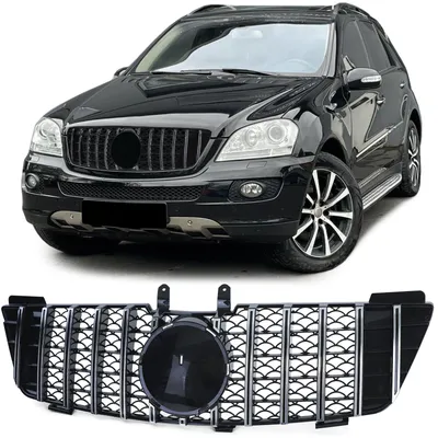 Sport Kühlergrill Schwarz Glanz Chrom passt für Mercedes M Klasse ML W164 05-08 – Produktansicht