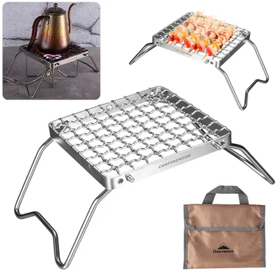 Obrázok produktu pre Mini skladací gril s nastaviteľnou výškou pre kempovanie, turistiku, rybolov, grilovanie, záhradnú kuchyňu