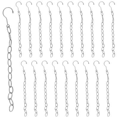 Kleiderbügelketten aus Edelstahl, 20 Stück, 50 cm, platzsparend