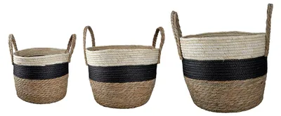 Immagine prodotto di Gilde 3er Set, Korb, rund, "Kori", Seegras, naturfarben, VE 1, H. 39 cm, D. 38 cm 50792 4063387507926