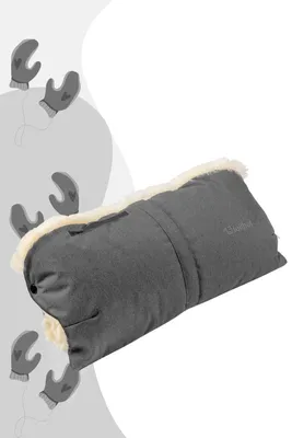 Produktbild von Fellhof Kinderwagen-Handwärmer aus Lammfell, Farben:Dunkelgrau