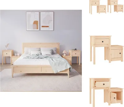 Zdjęcie produktu dla vidaXL Szafki nocne 2 szt. 79,5x38x65,5 cm lite drewno sosnowe - Szafki nocne