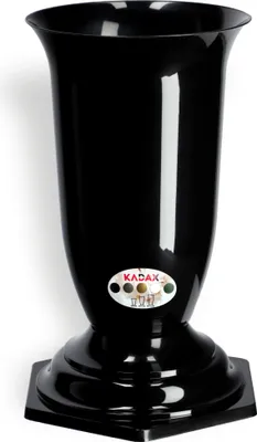 Immagine prodotto di KADAX vaso da tomba in plastica "Sorano", vaso da cimitero, vasi, vaso da cimitero con inserto, nero, 23 cm