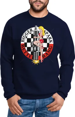 Produktbild von Sweatshirt Herren Zündkerze Rundhals-Pullover Moonworks® navy XS