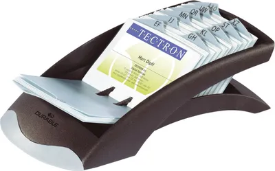 Produktbild von Visitenkartenbox Visifix desk 245x131x67mm schwarz Packung mit 8 Stück
