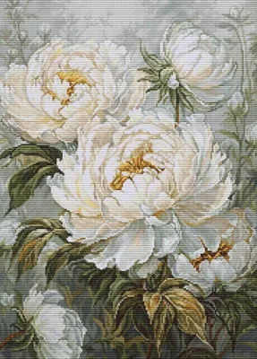 Produktbild von Luca-S Gobelin Stickpackung "Das Licht der Frühlingspfingstrosen", Zählmuster, 18x25cm