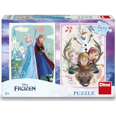 Immagine prodotto di Puzzle DINO Regno di ghiaccio: Anna e Elsa 2x77 pezzi