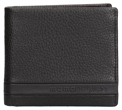 Productafbeelding van Momo Design Herenportemonnee, echt leer, zwart, slank en compact