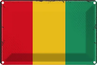 Produktbild von vianmo Blechschild 12x18 cm Guineas Guinea Flagge Fahne Wappen