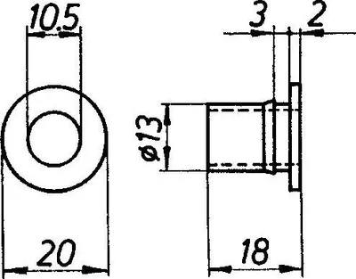 Produktbild von DENI® Stangenführung,für Rundstange,20x20mm lack.