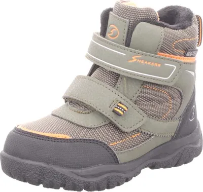 Produktbild von Sneakers kinder-Jungen-Outdoor-Allwetterstiefel gefüttert Khaki-Oliv-Grün-Orange-Schwarz, Farbe:grün, EU Größe:30