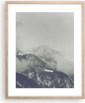 Produktbild von Gerahmtes Poster - Rahmen in heller Eiche - Berge Wald Nebel - 40x50 cm - Wand Bild - Wanddeko - Wandbilder - Kunstposter - Wandposter - Bilderrahmen - Bilder - Kunstdruck - Wandbild - P2NPA40x50-4270