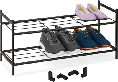 Image de Étagère à chaussures empilable avec 2 étagères