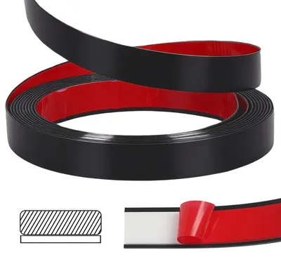 Image de Bande de décoration en PVC adhésive, 2 cm x 8 m - Bordure de protection flexible, noire