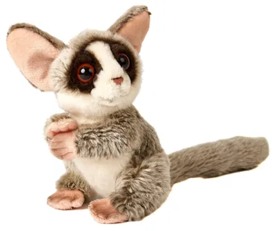 Produktbild von Uni-Toys - Buschbaby mit Klett, sitzend - 20 cm (Höhe) - Plüsch-AFFE, Galago - Plüschtier, Kuscheltier