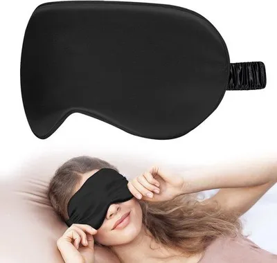 Imagen del producto de Mascarilla para dormir de seda, 22 momme, que oscurece, elástica, de color