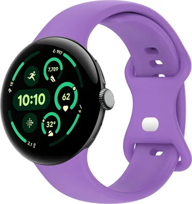 Image de Pour Google Pixel Watch 3 45mm bracelet en silicone avec boucle papillon taille L violet
