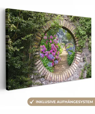 Obrázok produktu pre MuchoWow® - Plátno - Priehľadné - Kvety - Hortenzie - Leto, nástenná maľba, nástenné dekorácie obrazy obývacia izba, 120x80cm