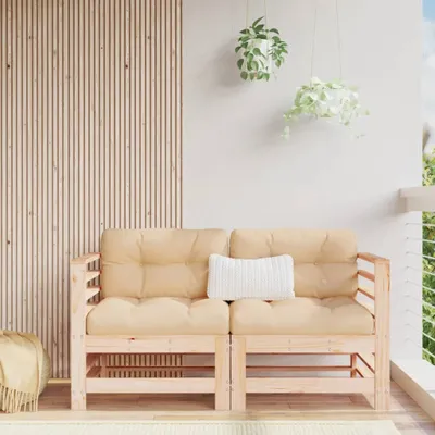 Immagine prodotto di The Living Store Divani ad angolo con cuscini 2 pezzi. Legno di pino massiccio