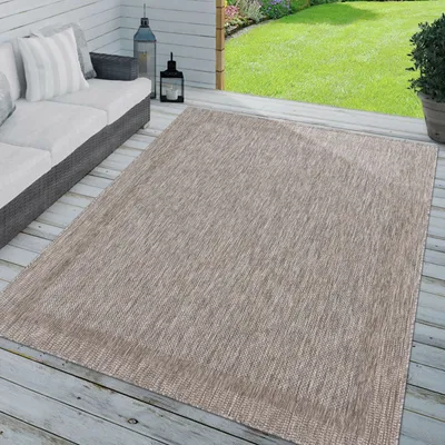 Produktbild von TT Home In-& Outdoorteppich Wetterfest Terrasse Küche Modern Mit Umrandung Unifarben Größe 80x150 cm