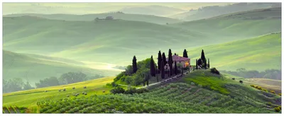 Produktbild von Wallario Wandbild aus Acryl, 125 x 50 cm, freischwebende Optik - Toskana in Italien