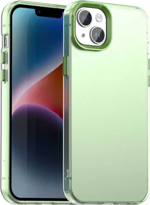 Produktbild von Handyhülle für iPhone 13 /iPhone 14 Schlank Durchscheinend Matt Stoßfest Schutzhülle Grün