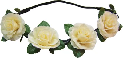 Produktbild von Blumen Haarband mit Rosen - Creme