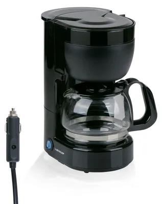 Productafbeelding van Dunlop Koffiezetapparaat 12 Volt - Koffiemachine voor Auto Accessories met Filter - Koffiezetapparaat Filterkoffie met Glazen Kan 0.65 L - Koffiemaker voor Camper