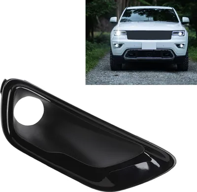 Image de Encadrement de phares antibrouillard avant, installation facile, cache de grille de phare, garniture, remplacement pour Grand Cherokee 2016-2022, noir brillant, droite 68261710AA, 5ZM54SZ0AA