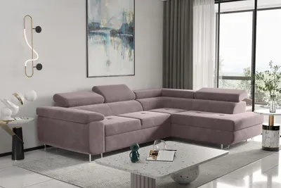Produktbild von Kaiser Möbel Ecksofa mit schlaffunktion und bettkasten, Eckcouch ATOM Violett Rechts