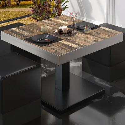 Produktbild von BM | Bistro Loungetisch | B:T:H 60 x 60 x 41 cm | Vintage Old / Schwarz | Bistro Tisch Loungetisch