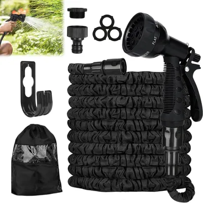 Produktbild von Gartenschlauch 15 m, flexibel, Polyester und Latex, 1/2 Zoll und 3/4 Zoll, für Garten