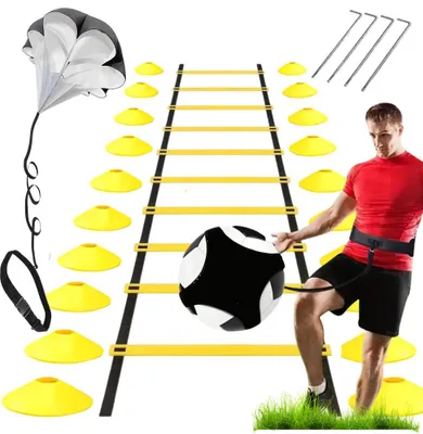 Produktbild von Fußball-Trainingsset Leitertrainer-Kegel Fallschirmset