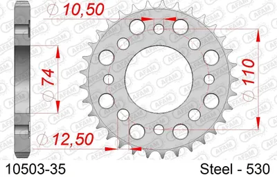 Produktbild von AFAM Kettenrad 10503-35 radseitig Hinten 0,34kg