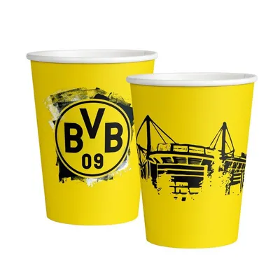 Zdjęcie produktu dla 6 kubków papierowych BVB Borussia Dortmund 500 ml