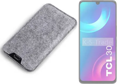 Produktbild von K-S-Trade Filz Handyhülle kompatibel mit TCL 30 Schutzhülle Filztasche Filz Tasche Case Sleeve Handy Hülle Filzhülle grau