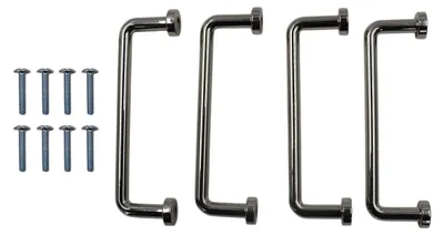 4 Möbelgriffe, gebürstetes Satin-Nickel, 96 mm Lochabstand