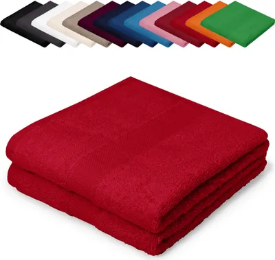 Produktbild von DOPPELPACK Gästetücher 30x50 cm Gästehandtücher Kinderhandtücher Babyhandtücher 100% Baumwolle, Farbe: Rot