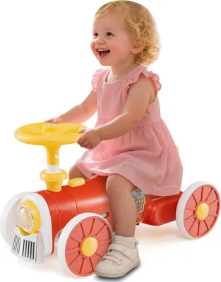 Produktbild von GOPLUS Rutschauto für Kinder, Rutschfahrzeug mit Lenkrad, Zuggeräusche & Stauraum unter dem Sitz, Kinderauto für Kleinkinder von 19-36 Monaten