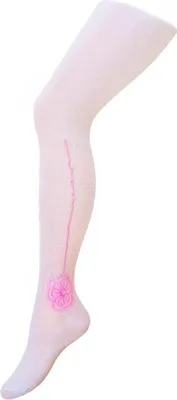 Obrázok produktu pre Detské bavlnené žakárové pančuchy New Baby biele s kvetom, veľkosť 128 (7-8 rokov)