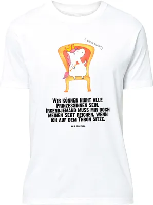 Produktbild von Mr. & Mrs. Panda Tshirt Einhorn Prinzessin - Weiß - Geschenk, Lustiges T-Shirt, Geburtstag, Unicorn, Oversize Shirt, Motiv, Monat, Geburtstagsgeschenk