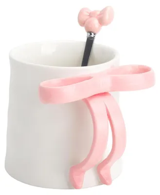 Productafbeelding van Omgoods - 350ml Roze Keramische Koffiemok met Lepel