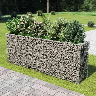 Obrázok produktu pre vidaXL Gabionové zvýšené lôžko z pozinkovanej ocele 270 × 50 × 100 cm