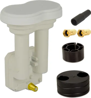 Produktbild von PremiumX Single Monoblock LNB 3° PXMB-3SW Weiß Sat für 1 Teilnehmer 2x F-Stecker